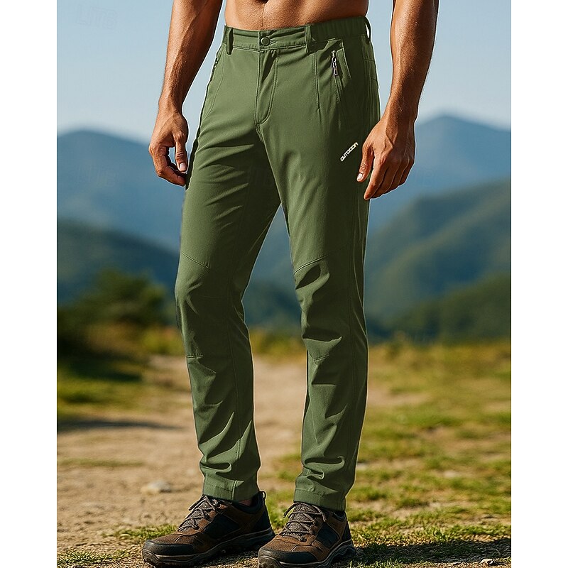 Men's Hiking Pants Trousers Hiking Rain Pants Waterproof pants Outdoor Regular Fit Waterproof Windproof Bottoms Pocket Black Army Green Camping / Hiking Running S M L XL XXL4