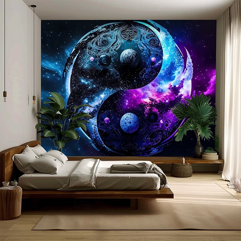 Day of the Dead Tapestry Blanket Wall Hangings Yin and Yang Modern 3D Mystic Bedroom Living Room Dorm Home Decor4