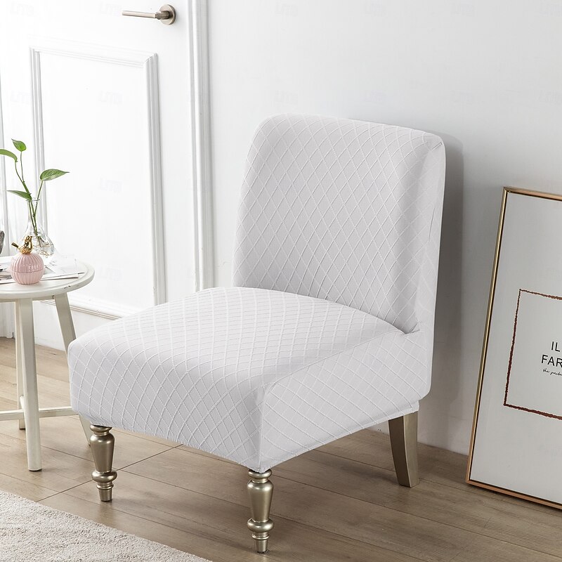 1PC Armless Dining Chair Cover - Striped Stretch Spandex Slipcover with Elastic Band Fits Standard Chairs For Home, Wedding & Banquet Use3