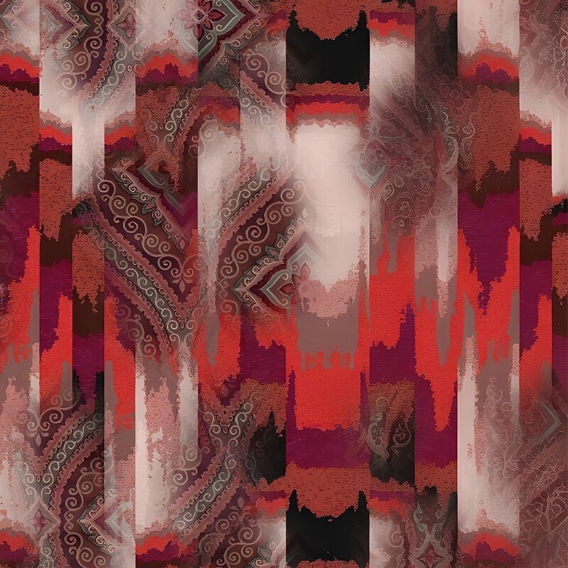 Men's Tribal Abstract Bandana Print Stylish Ethnic Long Sleeve Hooded Streetwear Yellow Red Drawstring Fall Winter Designer2