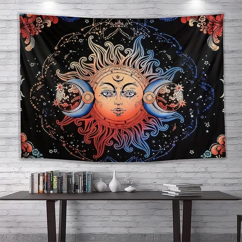 Tapestry Blanket Wall Hangings Moon Sun Vintage Mystic Bedroom Living Room Dorm Home Decor2