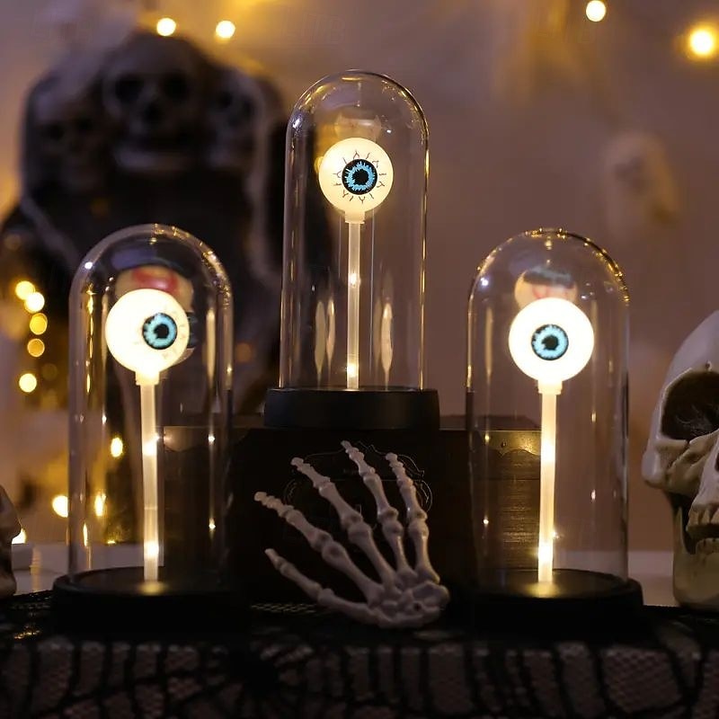 LED Halloween Decor Battery Powered Party Light Horror Luminous Eyeballs and Festive Atmosphere Lights for Indoor Outdoor Use Halloween Home Bedside Living Room Ornaments2