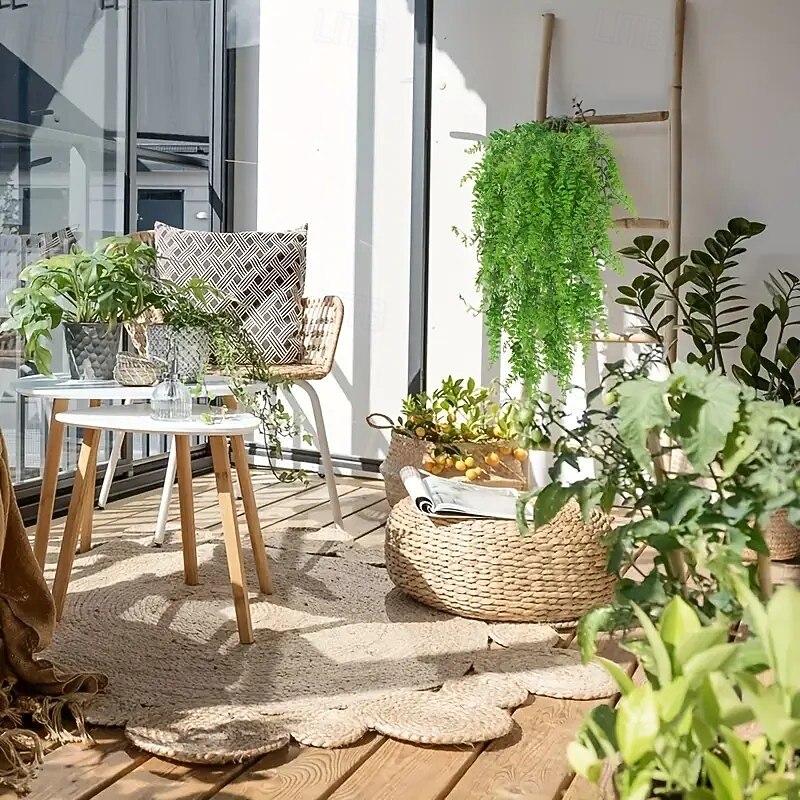 12-Pack Artificial Hanging Boston Fern Plants 32-Inch Realistic No-Maintenance Faux Greenery for Indoor/Outdoor Decor, Weddings, Exhibitions, Thanksgiving, Christmas & Halloween4