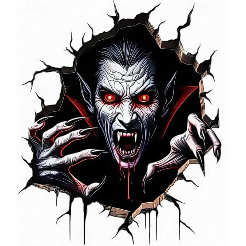 Halloween Men's Creepy Clown Vampires Blood stains Shirt Button Up Shirt Long Sleeve Dark Punk Gothic Style Outdoor Holiday Summer Spring Turndown 3D Print Collared Shirts Black White4