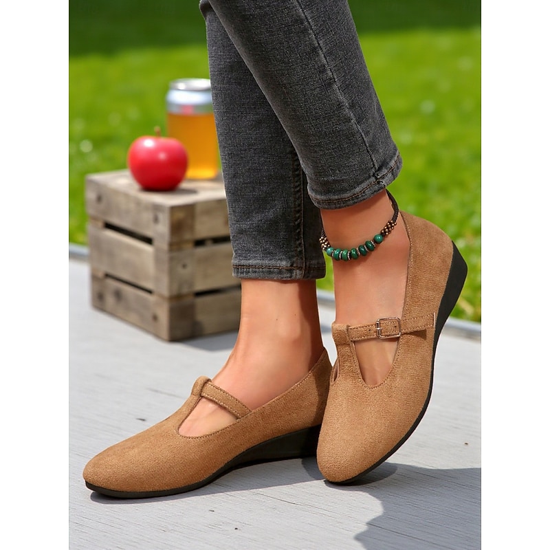 Women's T-Strap Mary Jane Flats – Comfort Shoes with Buckle for Casual Days, Office Outfits and Fall Strolls2