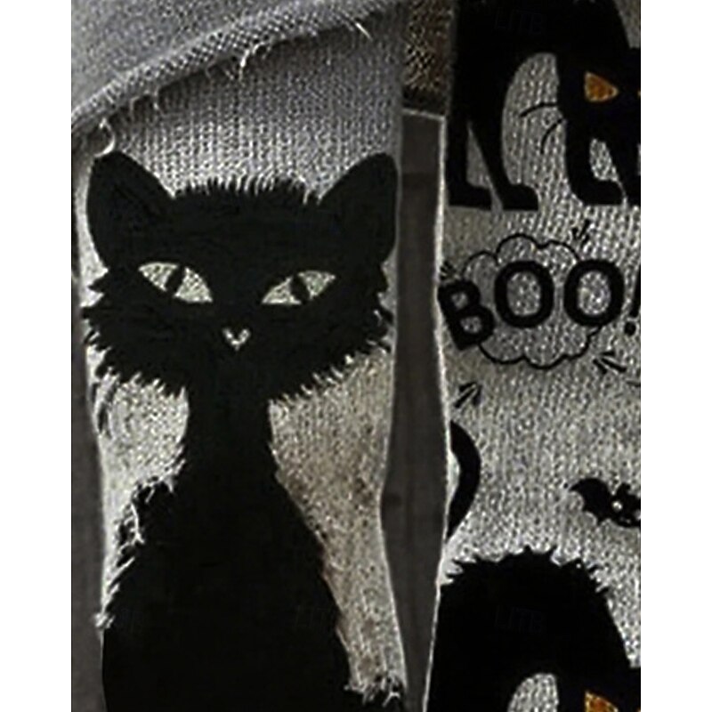 Women's Pants Trousers Leggings Cozy Leggings Streetwear Casual Full Length High WaistPantsHalloween Cat Elastic Waist Print Breathability Comfortable Stretchy Vacation Street Daily Wear Black Spring2