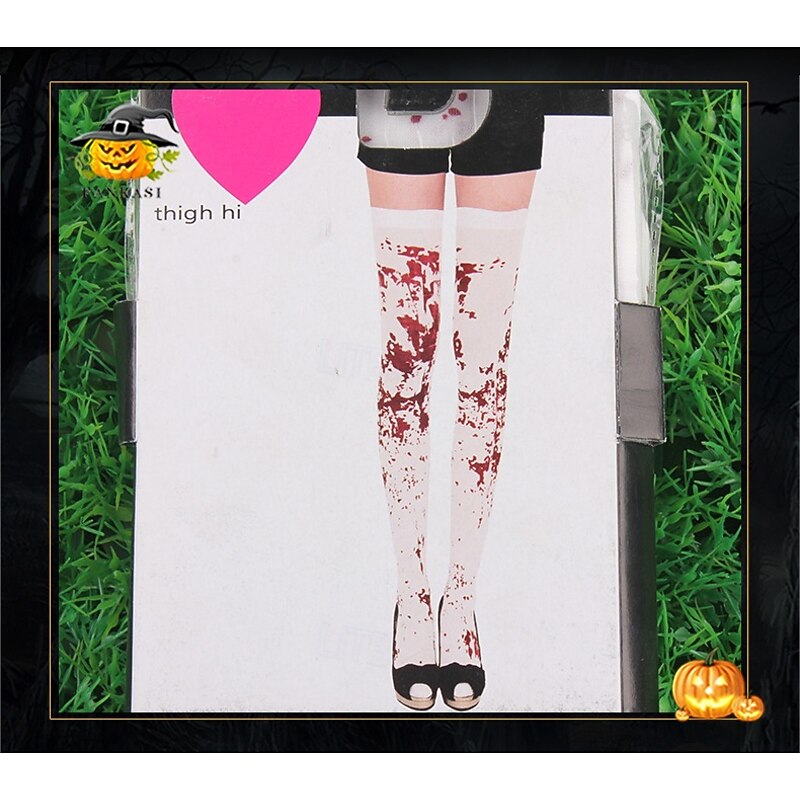 2 pairs Skeleton Skull Halloween Gloves Socks Thigh High Stockings Glow in the Dark Horror Scary Costume Adults' Women's Halloween Carnival Performance Party Easy Halloween Costumes Dress Up2