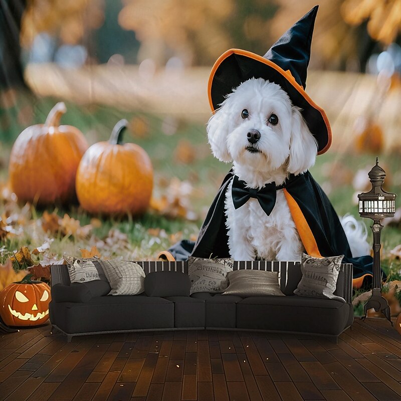 Halloween Tapestry Banners Blanket Pumpkin Dog Cute Party Dorm Shooting Backgrounds Home Decor2