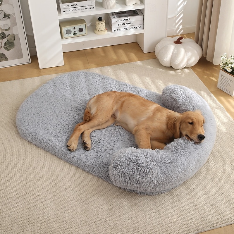 Long Plush Warm Dog Bed, All-Season Comfortable Large Pet Mattress, Removable Washable Sponge Sofa Pad for Dogs and Cats4