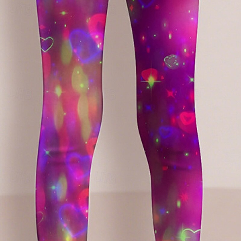 Girls' 3D Heart Pants Leggings Spring Fall Cute Basic Kids 4-12 Years Outdoor Casual Daily Regular Fit2