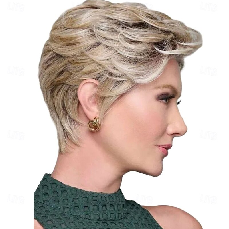 Short Curly Platinum Blonde Pixie Wig for Women – Layered Synthetic Hair, Heat-Resistant for Daily Wear, Cosplay & Parties4