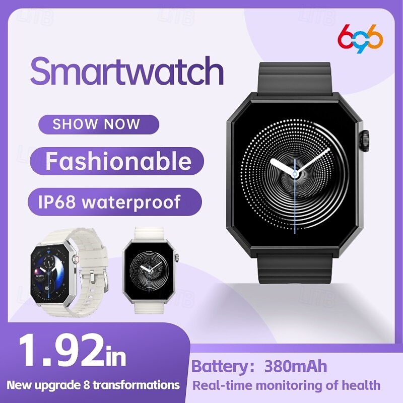 HC11 Smart Watch 1.95 inch Smartwatch Fitness Running Watch Bluetooth Pedometer Call Reminder Activity Tracker Compatible with Android iOS Women Men Long Standby Waterproof Media Control IP68 22mm
