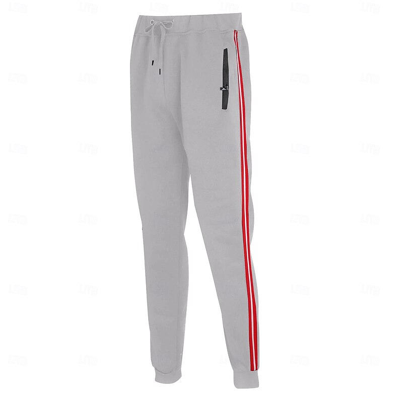 Men's Sweatpants Joggers Trousers Casual Pants Drawstring Elastic Waist Zipper Pocket Plain Moisture Wicking Breathable Full Length Outdoor Office Daily Fashion Classic Style Black Light Grey4