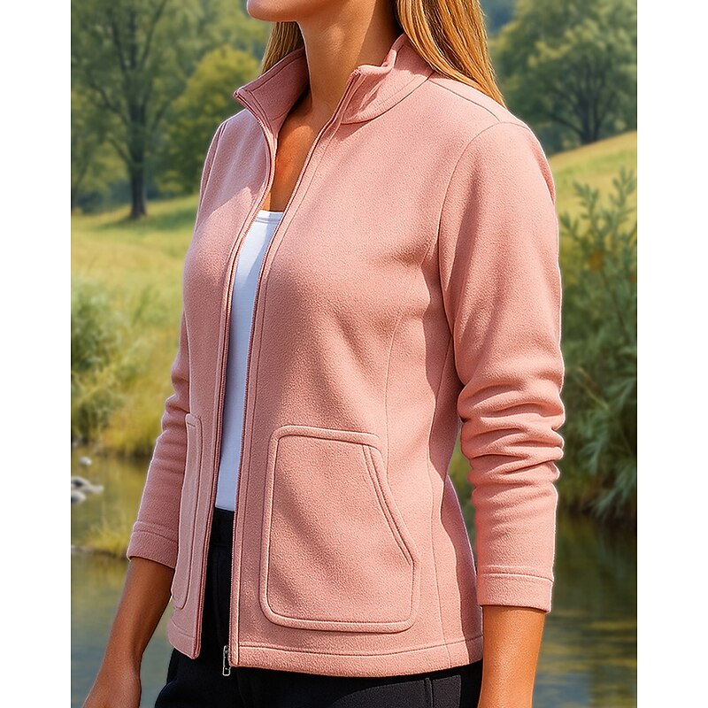 Women's Hiking Jacket Fleece Jacket Cotton Winter Outdoor Thermal Warm Top Black White Pink Green3