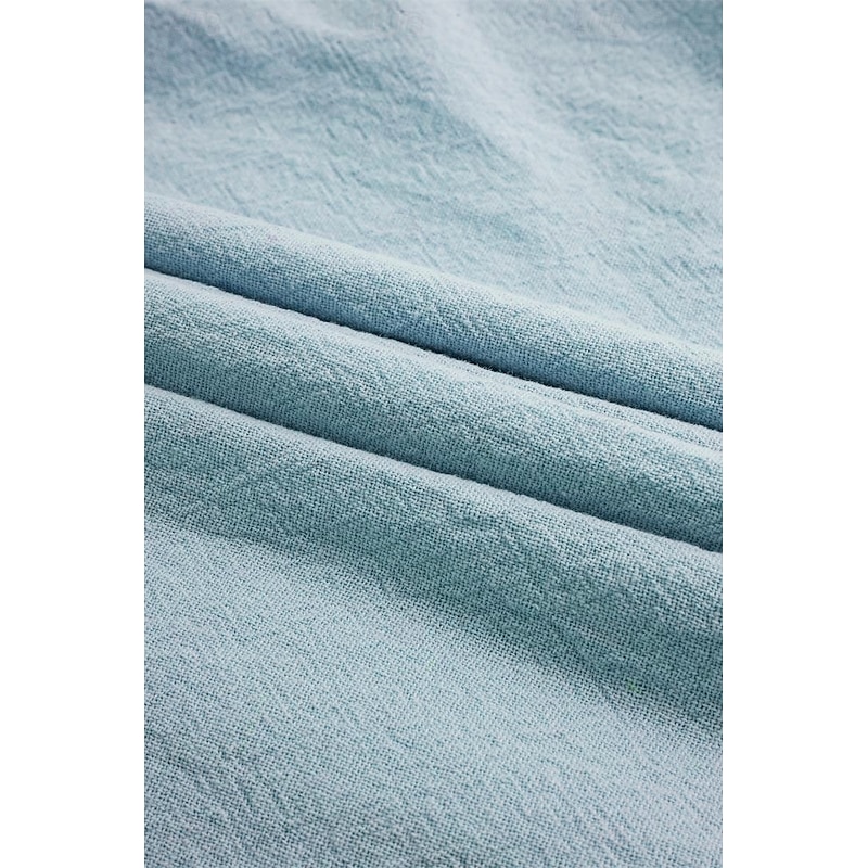 Men's Shirt Linen Shirt Casual Shirt Button Up Shirt Cotton Shirt Plain Vacation Street Black White Pink Blue Short Sleeve Turndown Summer Clothing Apparel3