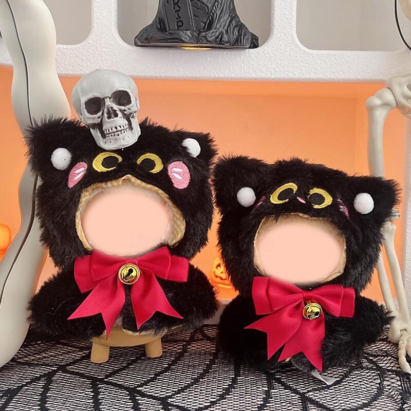 Labubu Doll Halloween Pumpkin Doll Clothes Cute Halloween Black Cat Doll Vinyl Doll Dress Up