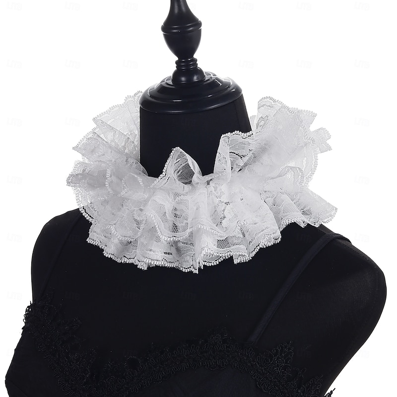 Rococo Victorian Renaissance Cuffs Tulle Ruff Collar Noblewoman Fancy Dress Women's Halloween Carnival Performance LARP Ren Faire Adults All Seasons3