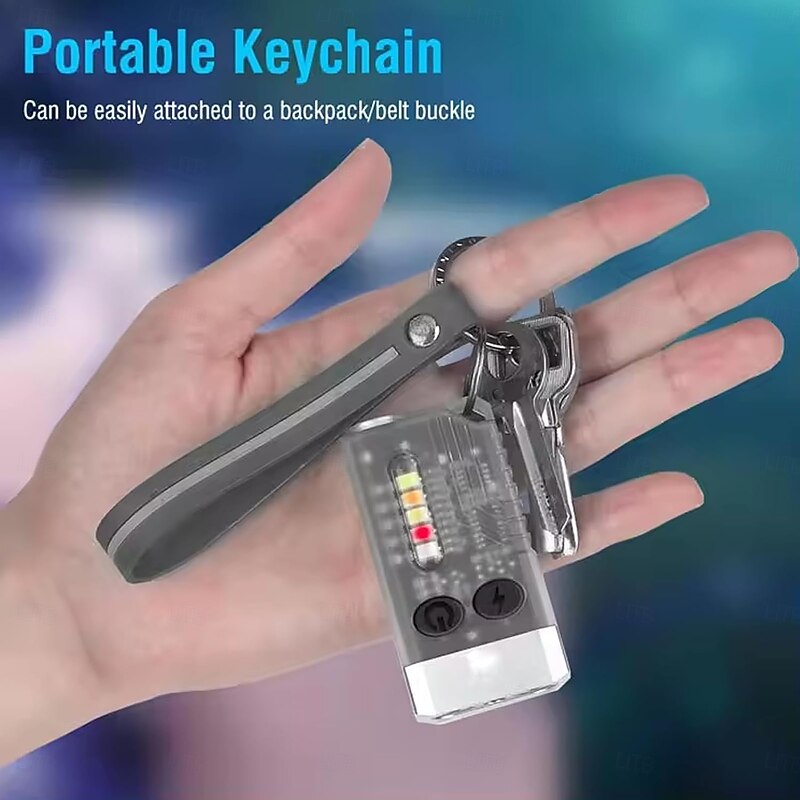 Mini LED Flashlight, Small Powerful EDC Flashlight with Red Uv Blue Light, Magnetic Mini Keychain Flashlight, Rechargeable Waterproof Flashlights for Camping3