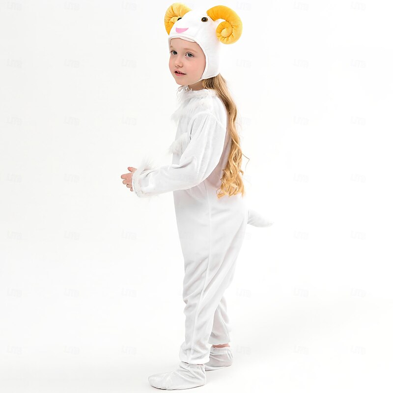 Animal Sheep Halloween Cosplay Costume Outfits Funny Costumes Cosplay Kid's Boys' Girls' Halloween Carnival Mardi Gras Performance Party Easy Halloween Costumes Dress Up4