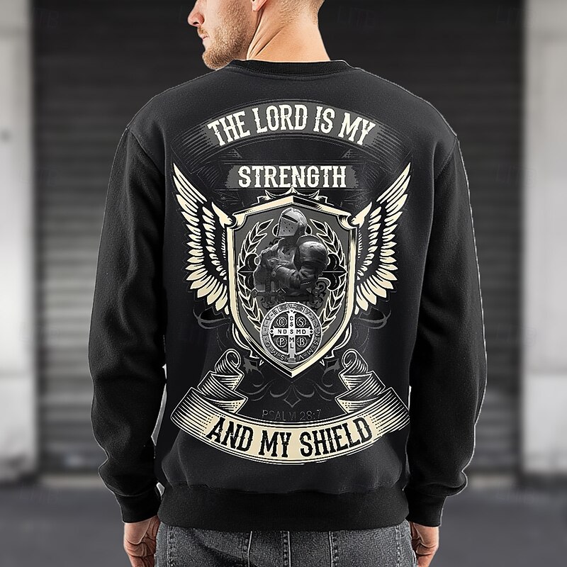 Men's Funny Slang Backprint Sweatshirt Fashion Daily Crew Neck Home Sports Outdoor Streetwear Black Red Crewneck 3D All Seasons Designer