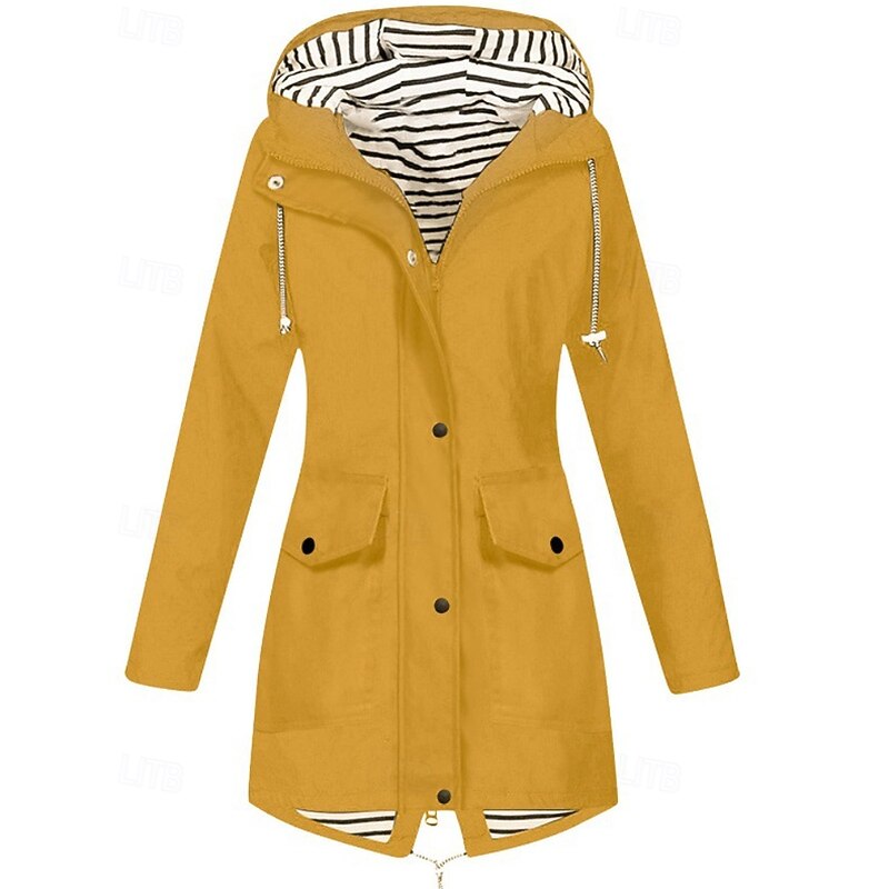 Women's Hoodie Jacket Warm Comfortable Zipper Pocket Fashion Plain Going out Casual Daily Zipper Long Hooded Regular Fit Long Sleeve Outerwear White Yellow Red Fall Winter3