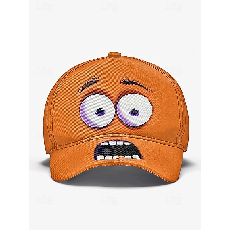 Men's Cartoon Face Baseball Cap – Fun 3D Eyes and Open Mouth Design, Available in Multiple Colors, Perfect for Casual and Outdoor Wear3