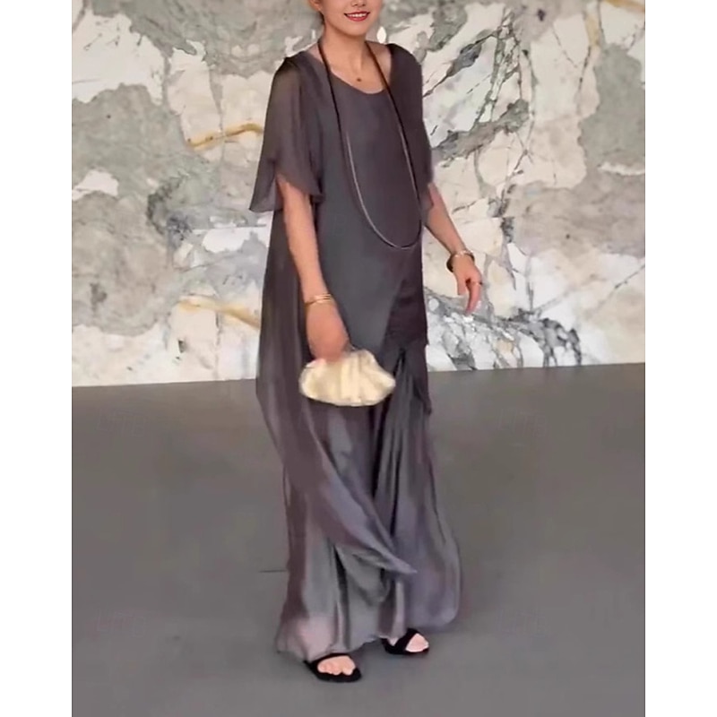 Women's Fashion Streetwear Pants Sets Bolero Top Short Sleeve Crew Neck Solid Color Vacation Casual Daily Black Red Brown Summer Regular Fit2