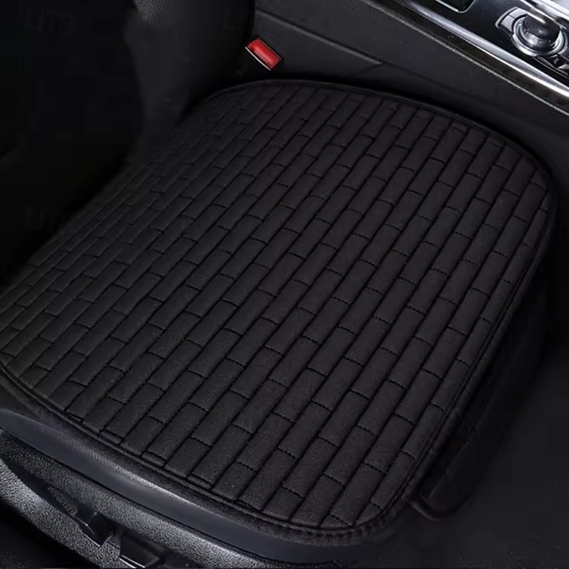Universal Flax Car Seat Cover Breathable Linen Fabric Front Rear Seat Cushion Protector Auto Interior Men Car Accessories2