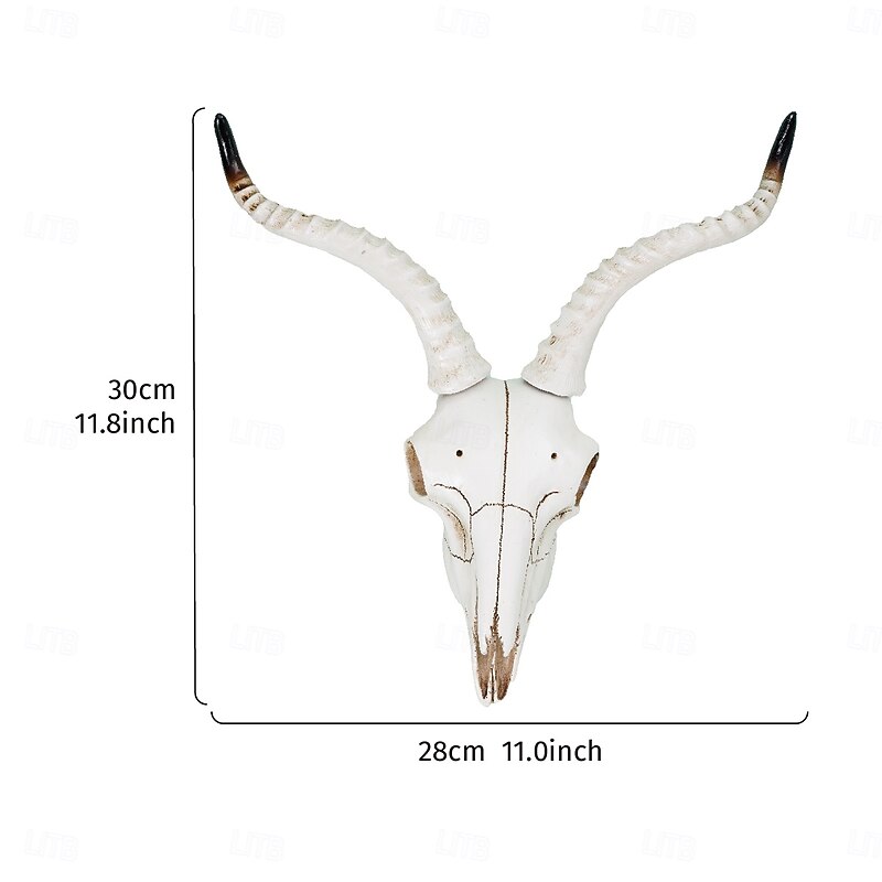 Nordic Viking Animal Skull Wall Decor, Realistic Resin Ram Head Ornament for Home, Bar, Restaurant, Party and Photography Decoration4