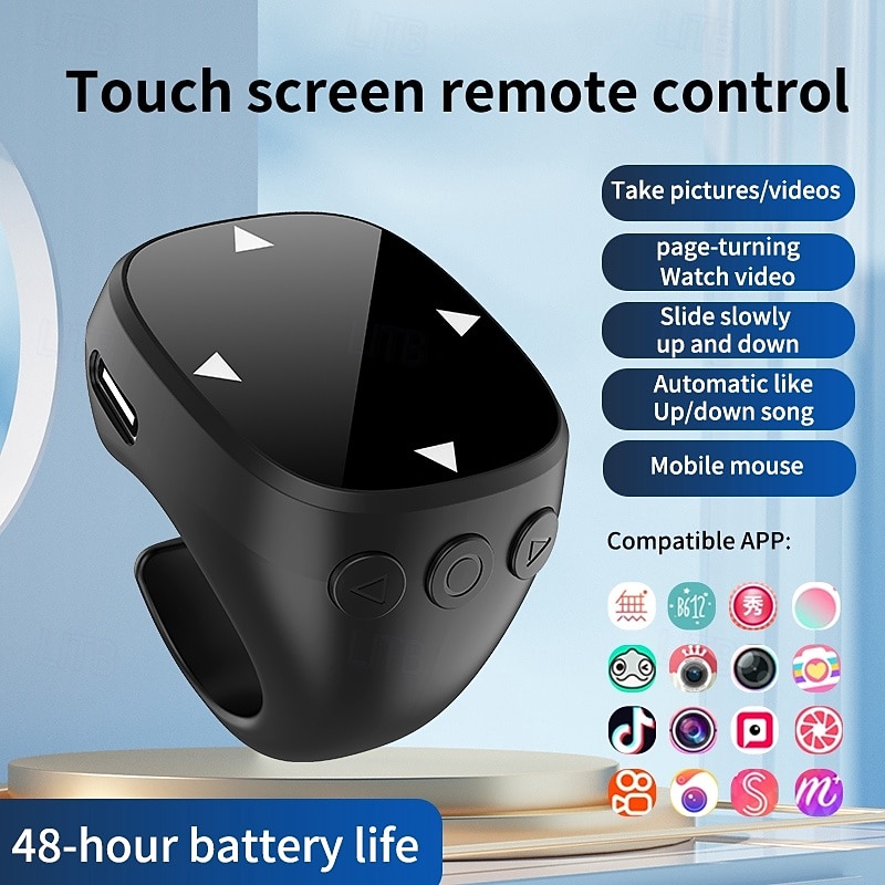 Fingertip Bluetooth Remote Control Video Scrolling Ring and Camera Shutter Remote3