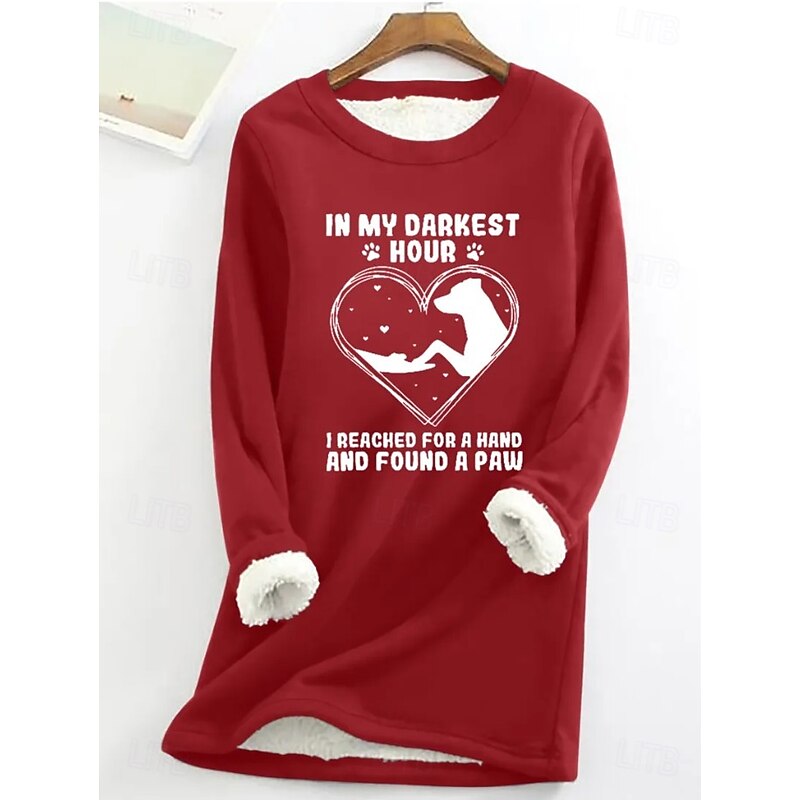 Women's Pullover Sweatshirt Letter Casual Comfrt Long Sleeve Crew Neck Long Tops Street Dailywear Casual Print Black Pink Red Blue Gray Fall Winter