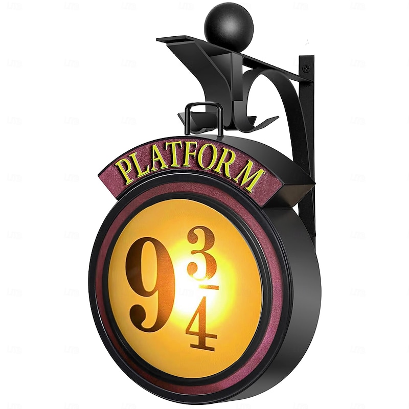 Harries Potter Hanging 9 3/4 Night Light Vintage 9 3/4 Sign Wall Lamp, Home Room Decor2