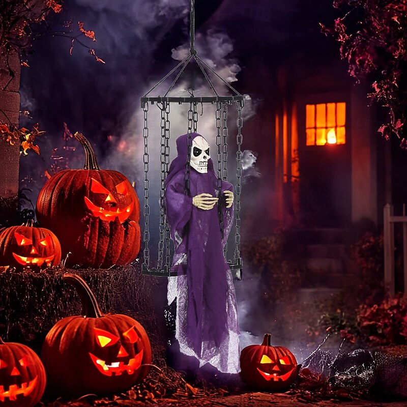 Terrifying Chain Ghost Halloween Garden Party Atmosphere Decorations Spooky Pranking Cage Ghost Props3