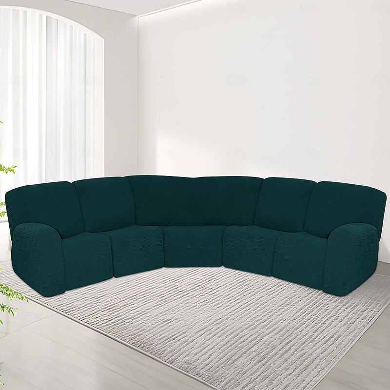 5-Seat Modular Reclining Sectional Sofa with 5x5 Grid Design - Corner Lounge Couch with Low Back and Modern Aesthetic2