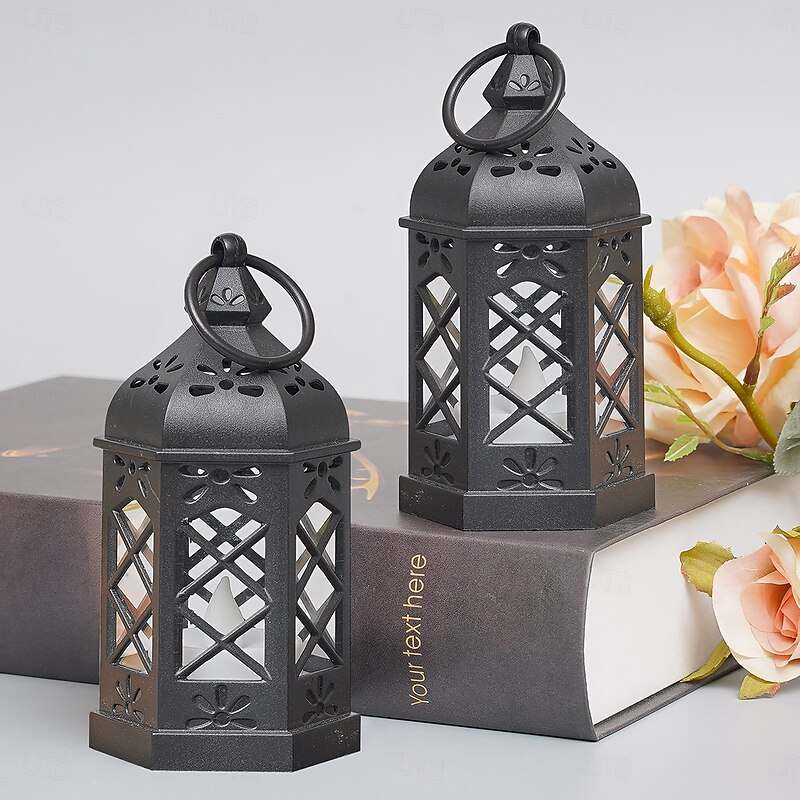 1 PC 12 * 5.5CM Halloween Nordic hexagonal wind light LED electronic candle light indoor and outdoor restaurant party festive atmosphere decoration night light LR44 * 3 battery3
