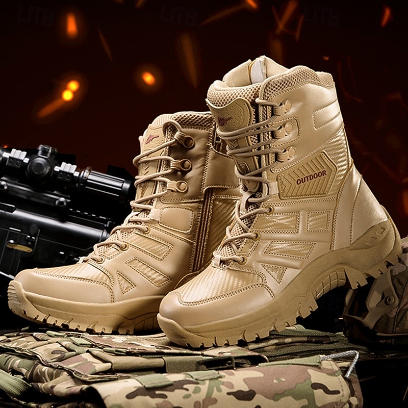 Men's Army Tactical Boots with Anti-Slip Sole – Durable Combat Military Ankle Boots for Hunting, Hiking and Security Duty