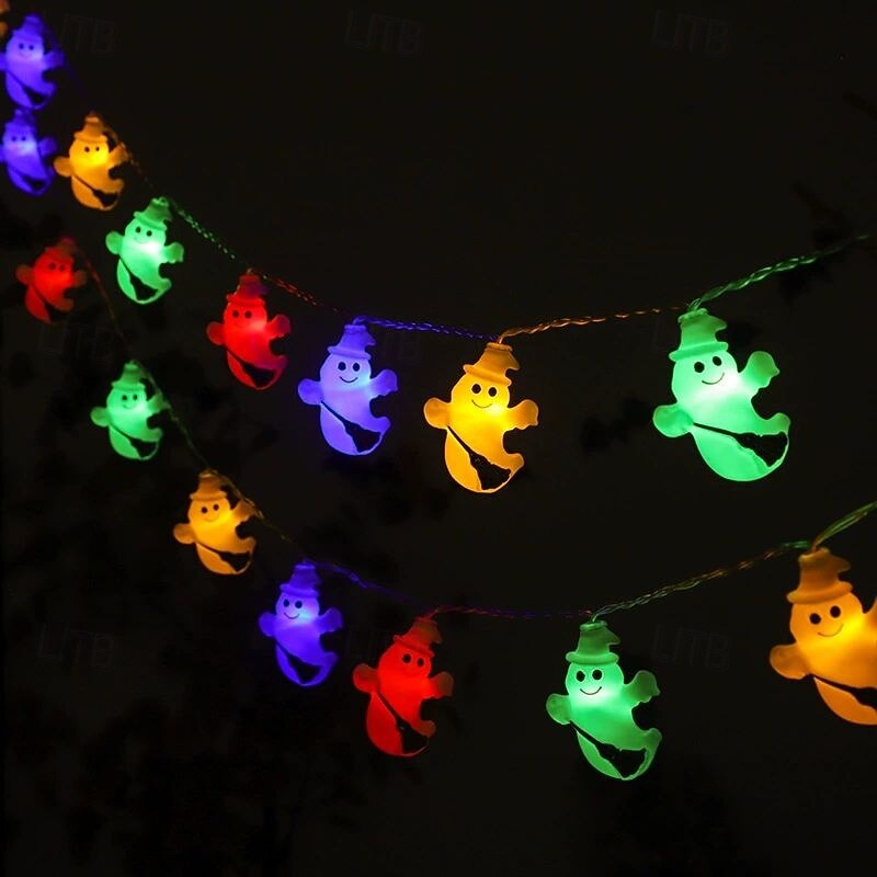 Halloween LED Pumpkin Ghost String Light Evil Cat Light 10/20LED Ghost Party Haunted House Home Bar Balcony Porch Atmosphere Decoration4