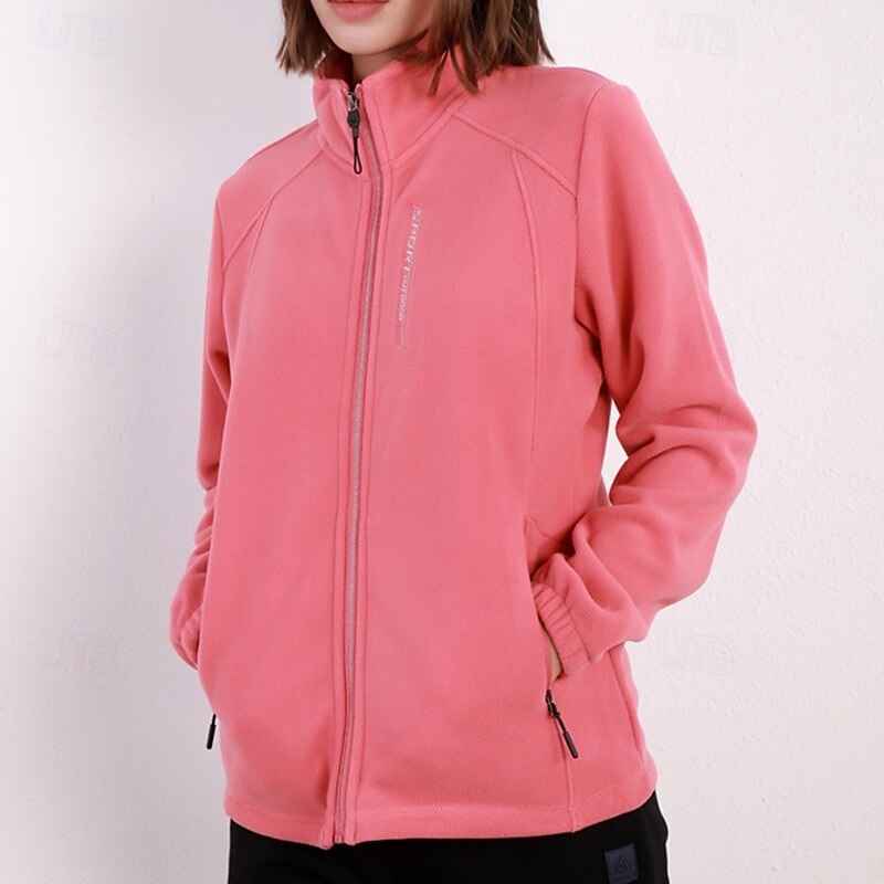Women's Hiking Jacket Fleece Jacket Thermal Jacket Winter Outdoor Thermal Top White Pink Red Blue Purple2