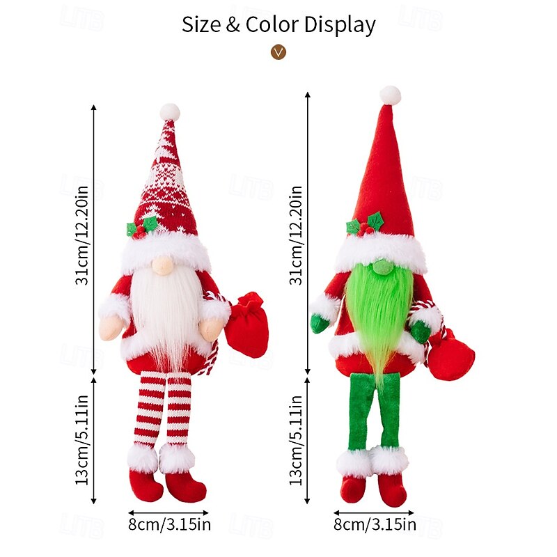 Christmas Plush Decoration Handmade Nordic Style Elf Doll Santa Figure Festive Holiday Ornament Diy Christmas Party Decoration Home Decor Accessories Christmas Tree Display Gift Idea3