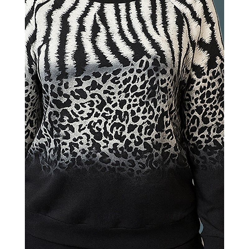 Women's Pullover Sweatshirt Casual Tops Long Sleeve Top Athleisure Fall Color Gradient Fashion Outdoor Travel Sportswear Activewear Black3