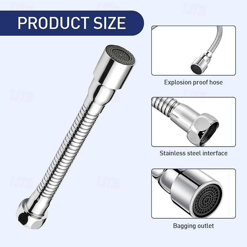 Universal Faucet Extender with Anti-Splash Nozzle  360 Swivel Bendable Water Saving Adapter, Fits Standard KitchenBathroom Sink Faucets3