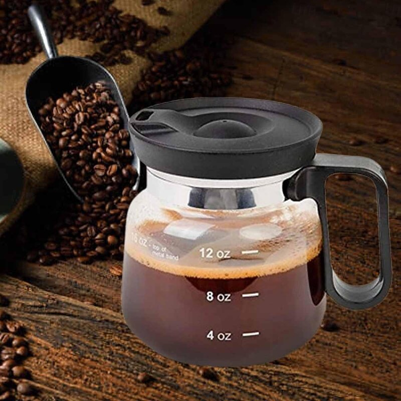 16oz Glass Coffee Mug Coffee Pot Style Clear Glass Coffee Pot Mug with Straw-Type Travel Lid for Hot Coffee, Hot Teas, Hot Chocolate3