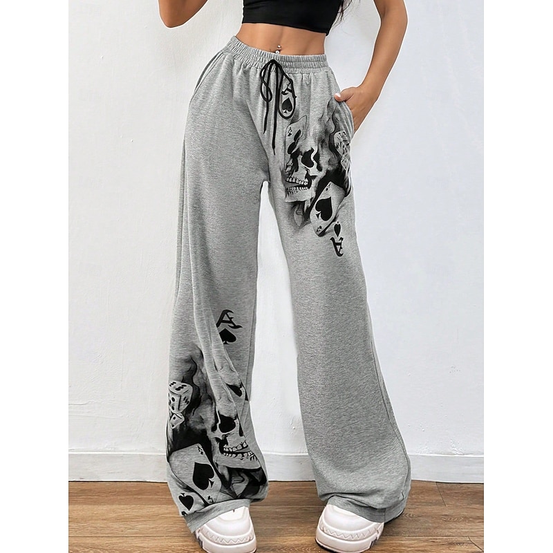 Gothic Pants Joggers Skull Skeleton Fancy Dress Women's Halloween Carnival Casual Daily Adults' Pants