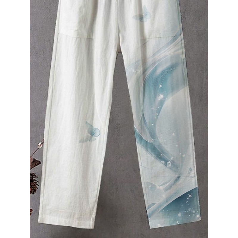 Women's Chinos Pants Trousers Streetwear Casual Full Length High Waist Gradient Elastic Waist Print Breathability Comfortable Stretchy Vacation Street Daily Wear Blue Summer Spring Fall Regular Fit3