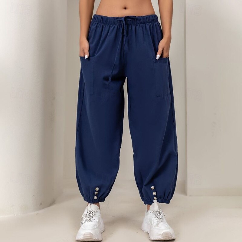 Women's Harem Pants Sports Pants Oversize High Waist Athletic Pilates Running Bottoms Solid Color Black Army Green Dark Blue Fall Sports Activewear2