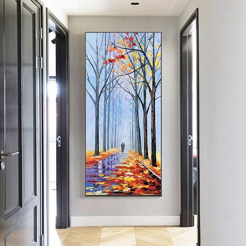 Mintura Handmade Textured Tree Landscape Oil Paintings On Canvas Wall Art Decoration Modern Abstract Picture For Home Decor Rolled Frameless Unstretched Painting3
