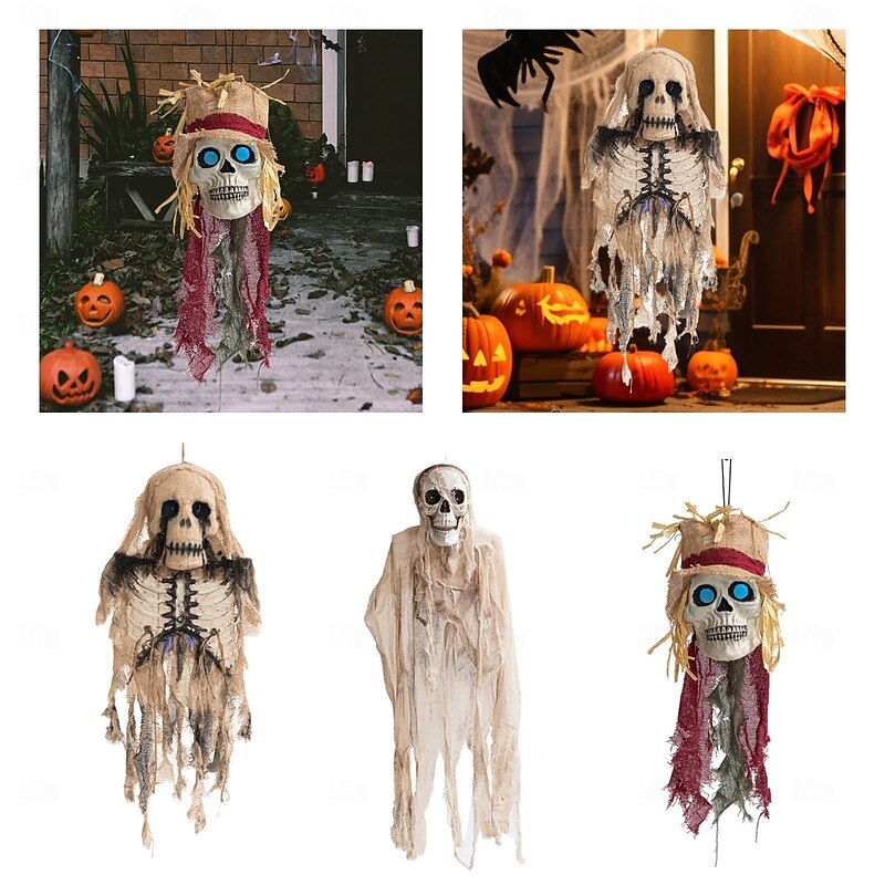 Hanging Skeleton Ghost Horror Scene Prop Skulls Pendant Outdoor 75 cmx35 cm Home & Garden Greeting Cards & Party Supply Party Supplies Party Decorations