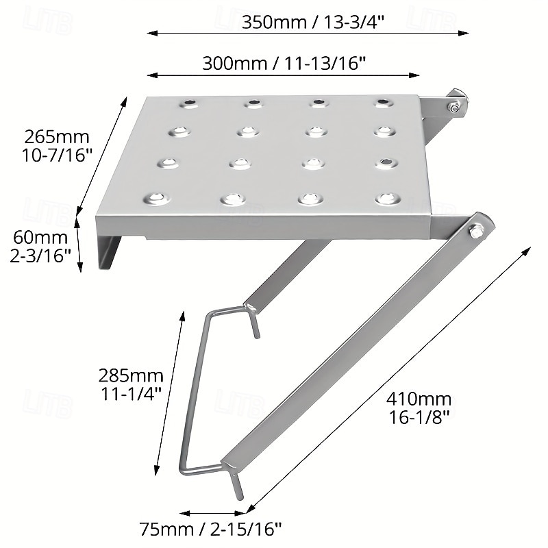 Anti-Slip Ladder Tool Platform Accessory Work Shelf for Electricians, Carpenters, Painters - Tool Tray for Step Ladders, Overhead Work Stand3