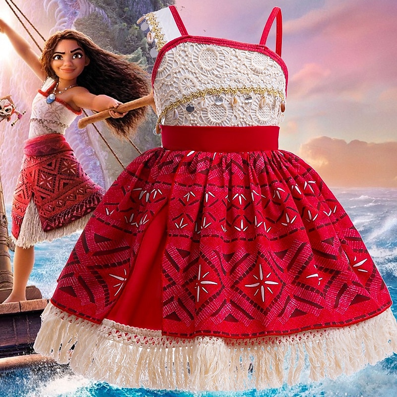 Moana Princess Moana Dress Costume Movie TV Theme Costumes Movie Cosplay for Girls' Kid's Carnival Children's Day World Book Day Party Birthday Beach