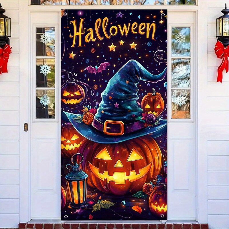 Hocus Pocus Inspired Halloween Door Cover – I Smell Children Witch Banner for Indoor/Outdoor Decor2